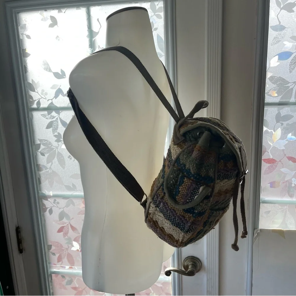 Multicolor Woven  Small Backpack - Picture 13 of 15